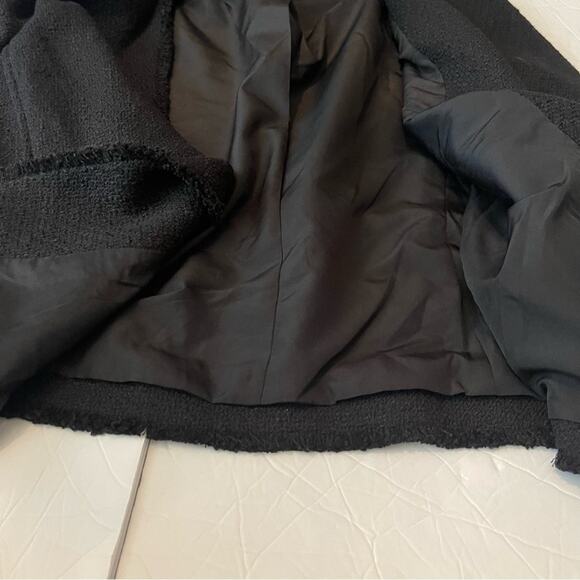 LOFT Black Raw Edge Woven Career Academia Jacket Blazer NWT Size 6 - Picture 8 of 13